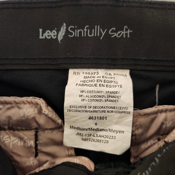 LEE‎ Sinfully Soft Pants Comfort Fit Straight Leg Black Womens Sz 6 Medium NEW - Picture 9 of 11